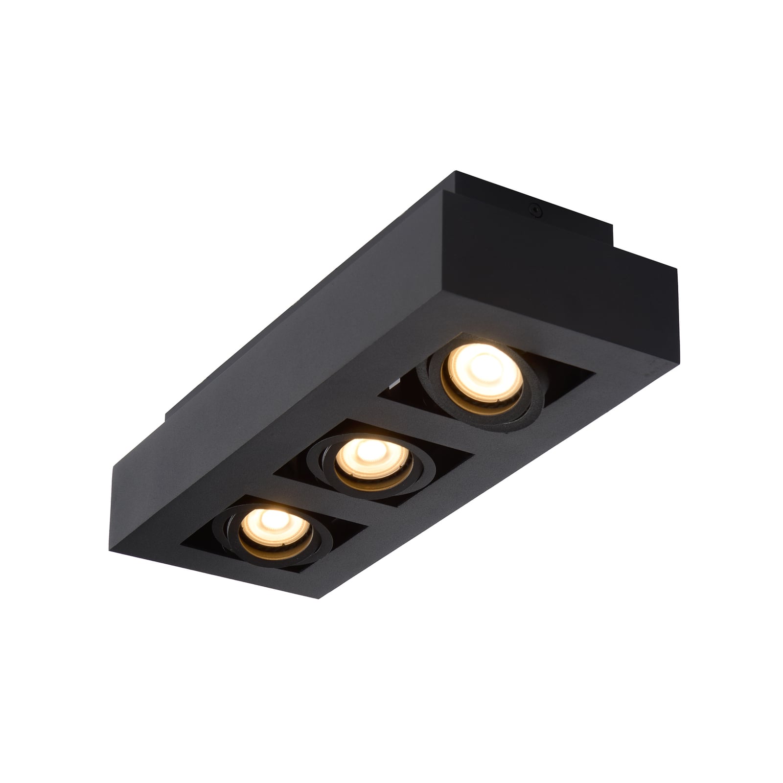 Montert Takspot Xirax 3-lys dimbar dim-to-warm svart aluminium i rom