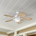 Takvifte med lys 5 blader grå/hvit Ø132 cm E27 IP44 - Westinghouse forfra