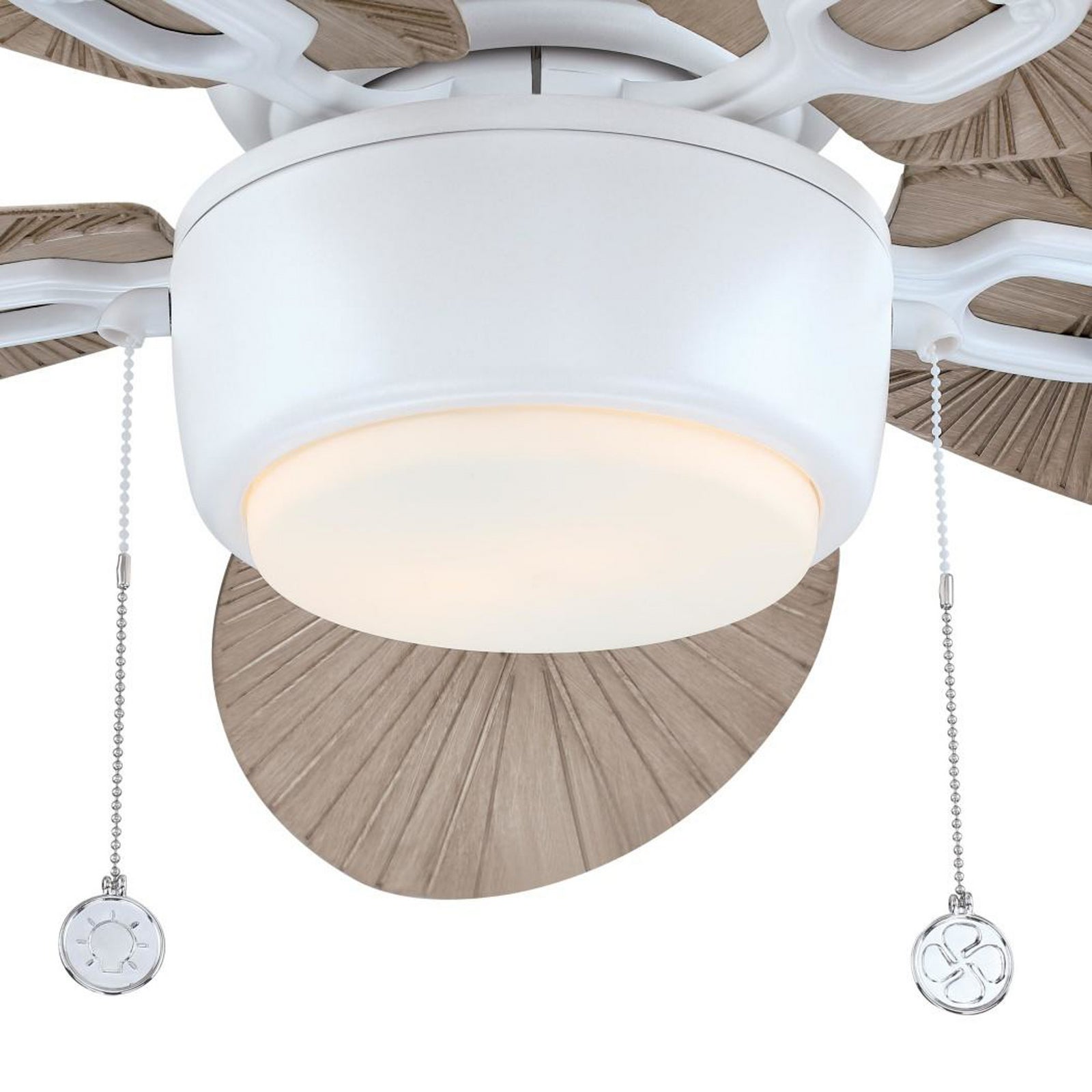 Sideprofil av takvifte med lys 5 blader grå/hvit Ø132 cm E27 IP44 - Westinghouse