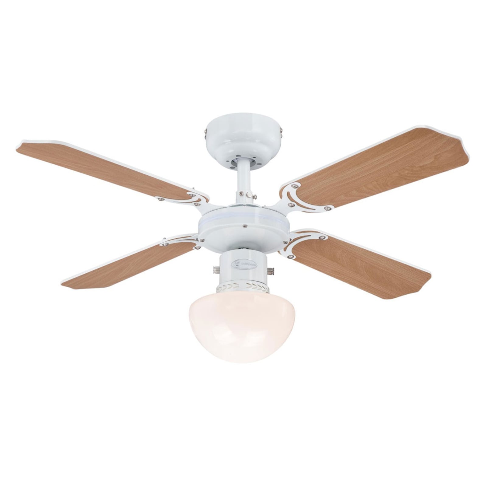 Takvifte med lys Portland Ambiance Ø90 cm hvit/bøk bakside
