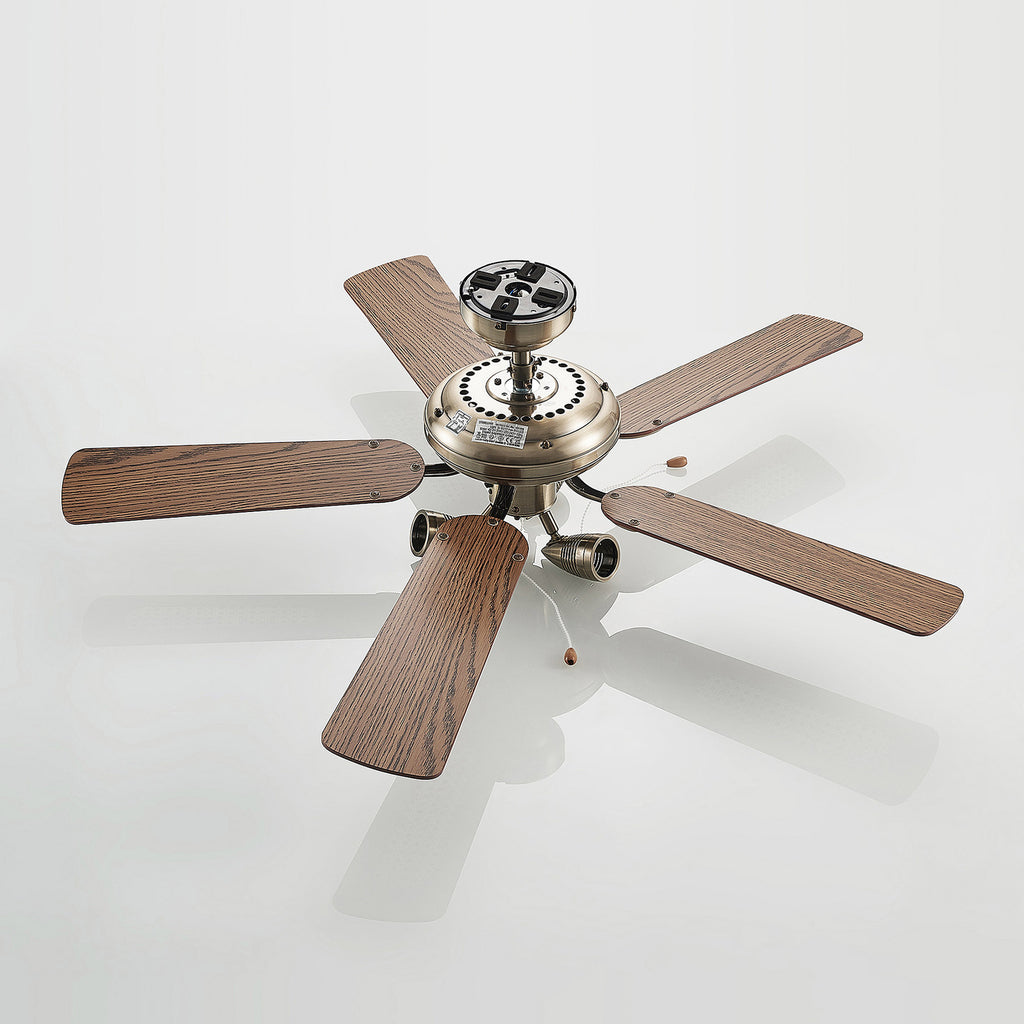 Takvifte med lys Anariki messing/eik Ø108,5 cm detalj av motor