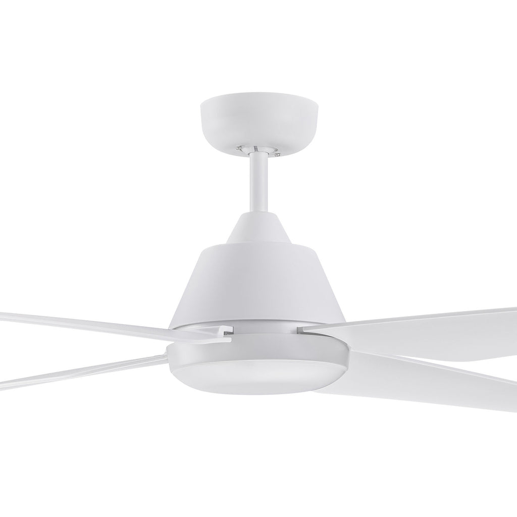 Nærbilde av vifteblader på Takvifte Aria med LED-lys og fjernkontroll Ø122 cm hvit