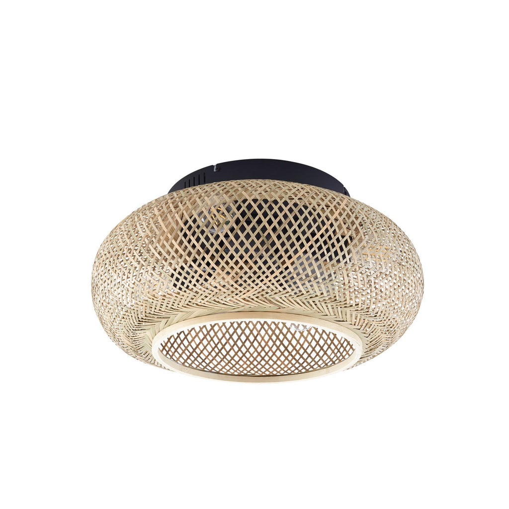 Montert Takvifte Cordie med lys bambus/svart E27 Ø53 cm i rom
