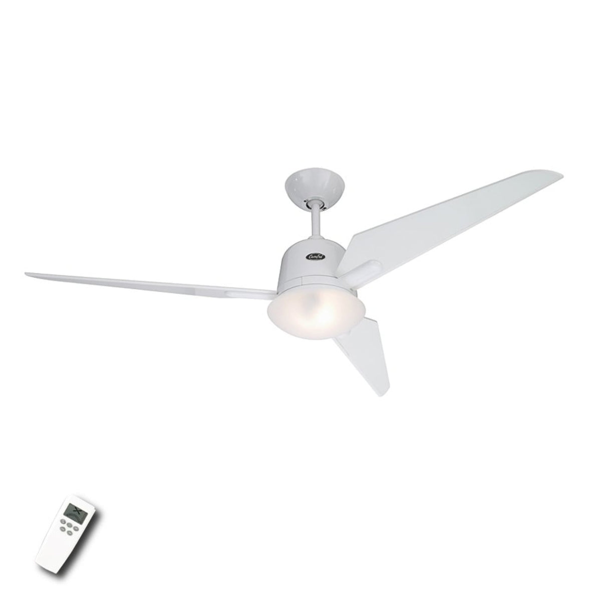 Takvifte Eco Aviatos med lys og fjernkontroll Ø132 cm hvit sett forfra