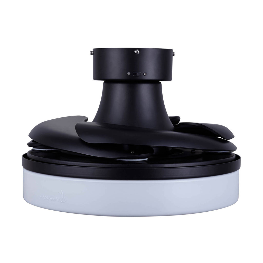 Detalj av vifteblad på Takvifte Fanaway Orbit LED dimbar Ø91 cm svart