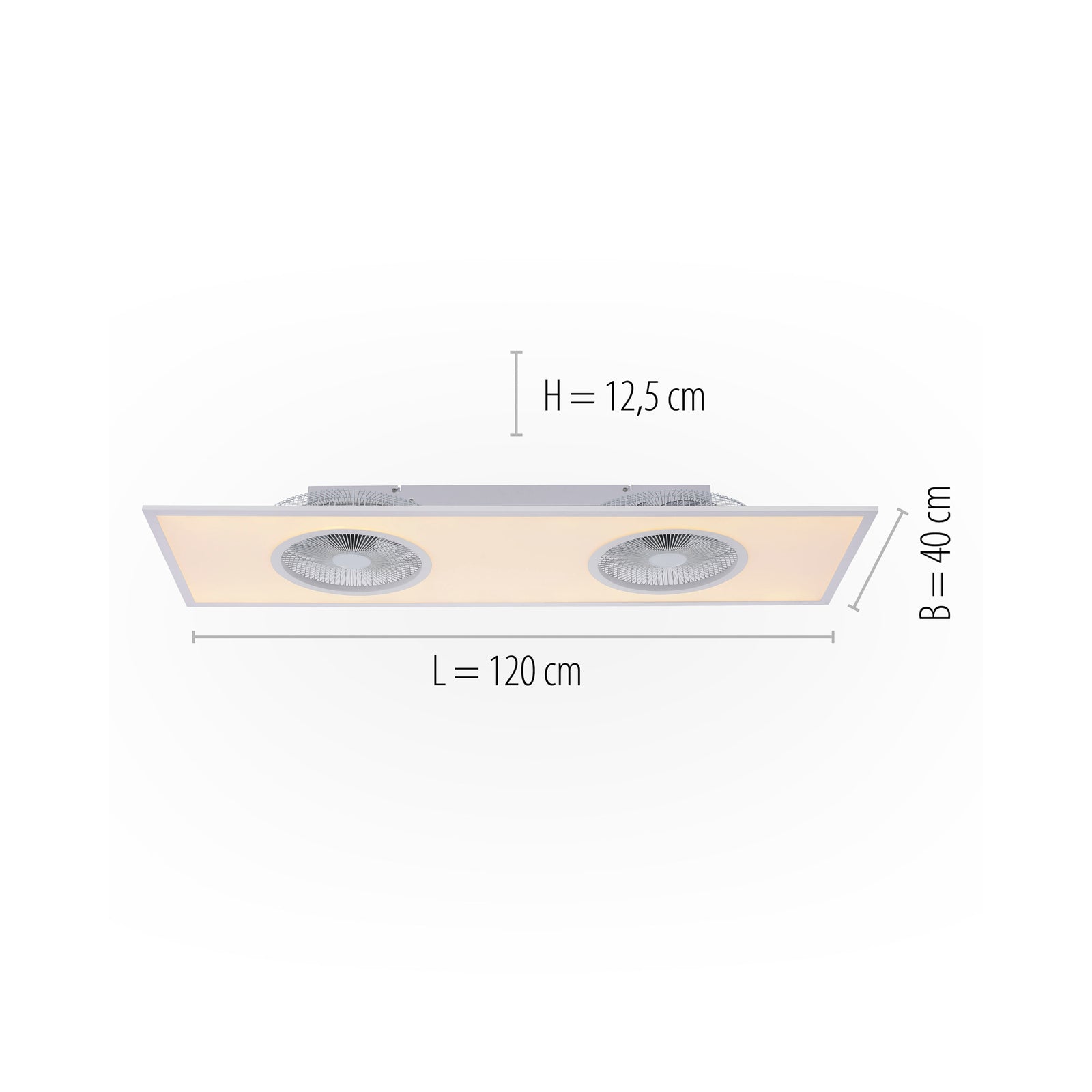 Montert Takvifte Flat-Air LED dimbar CCT hvit 120x40 cm i rom