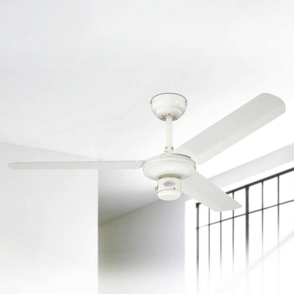 Montert Takvifte Industrial hvit 3 blader i rom