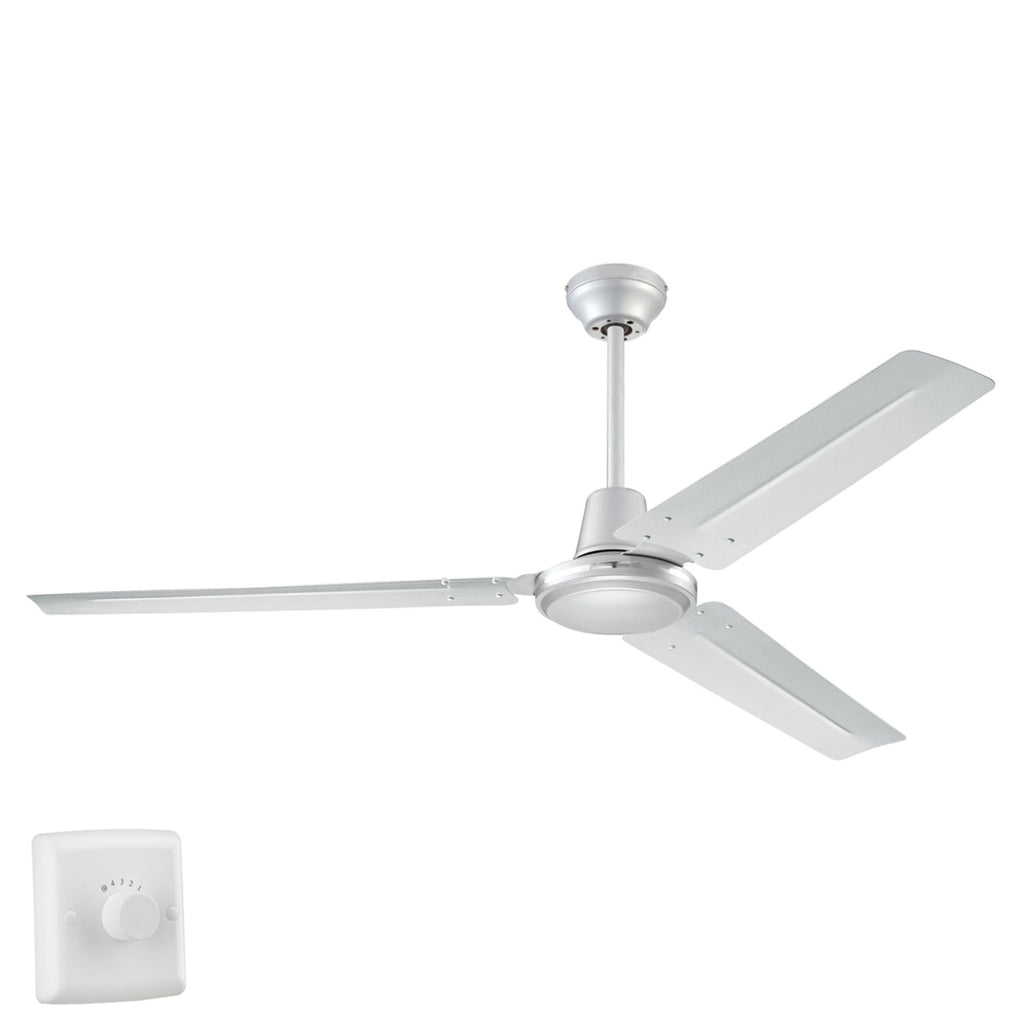 Takvifte Industrial sølv stål Ø142 cm forfra