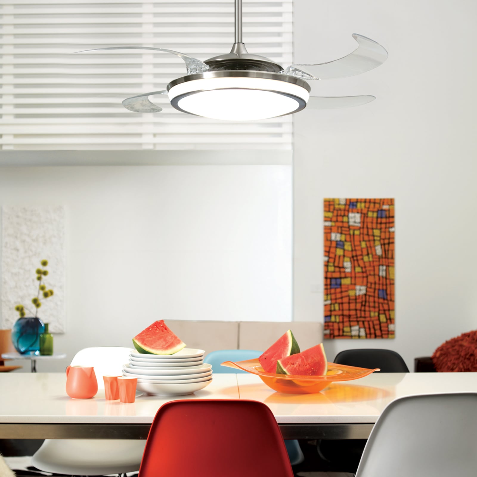 Montert Takvifte LED Fanaway Evo 1 dimbar krom i rom