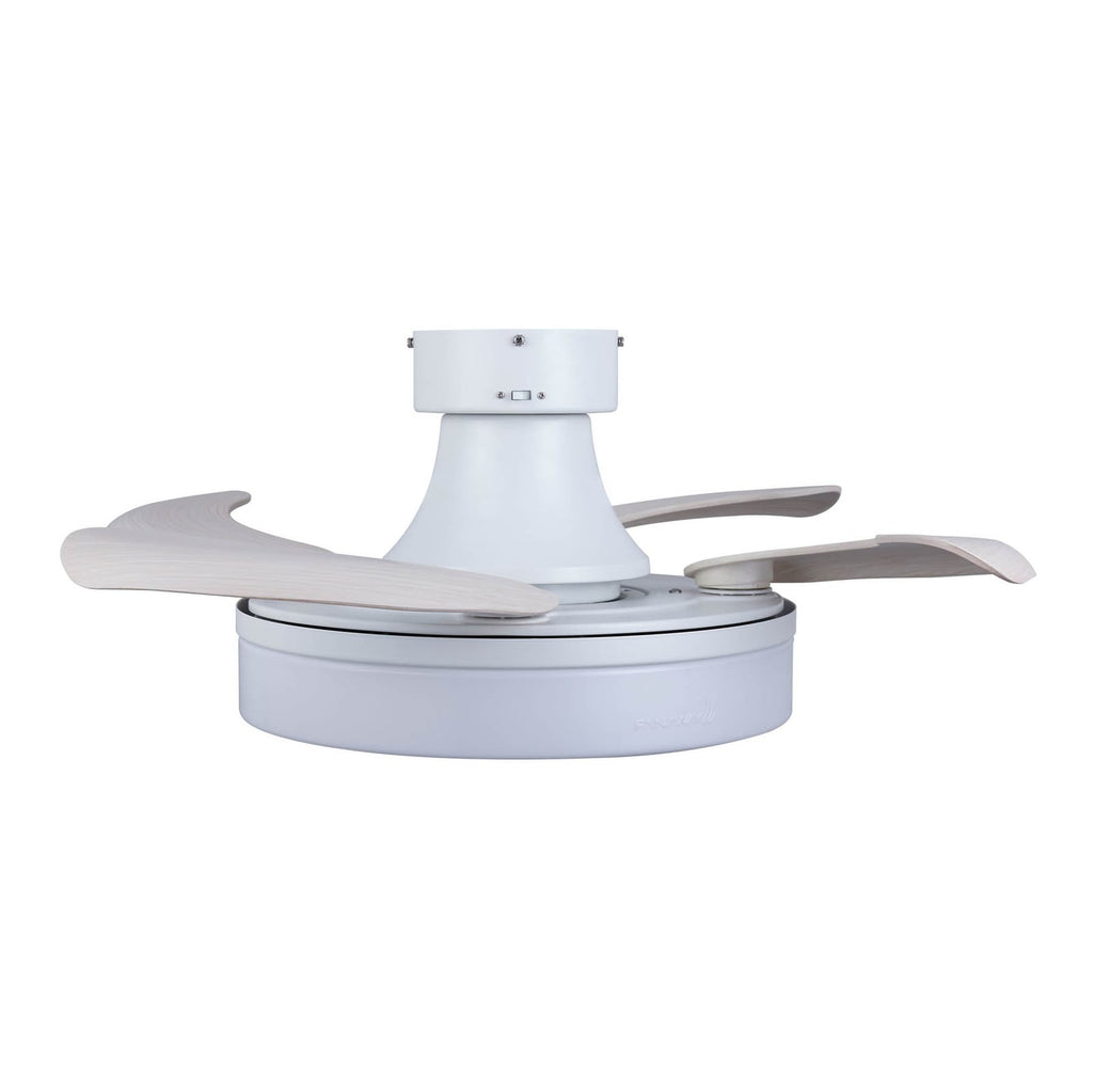 Detaljbilde av takvifte med LED-lys dimbar Fanaway Orbit hvit Ø91 cm