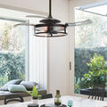 Takvifte med LED-lys Fanaway Classic Ø122 cm svart forfra