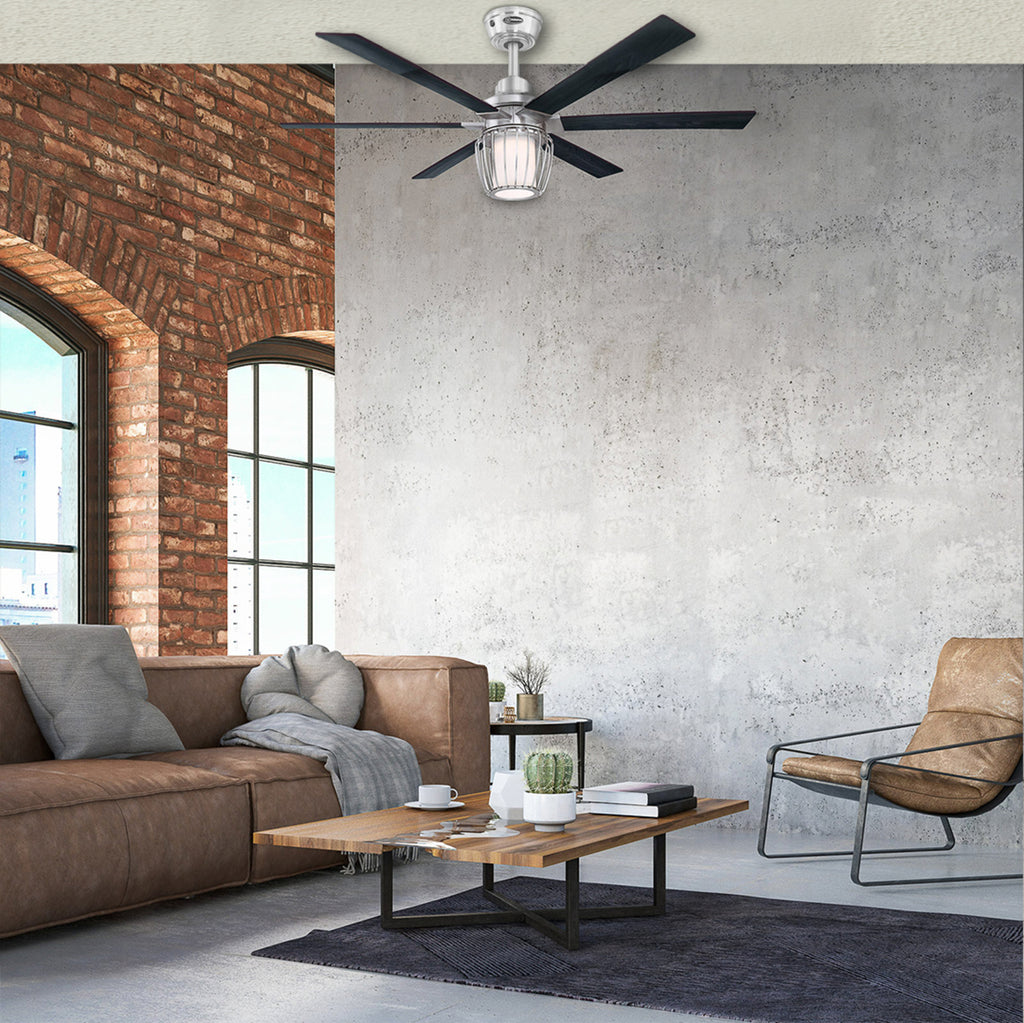 Bakside av takvifte med LED-lys Willa dimbar Ø153 cm Westinghouse