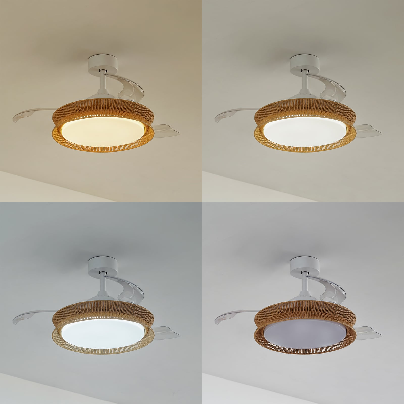 Detalj av takvifte Lineta LED dimbar CCT tau hvit Ø103 cm