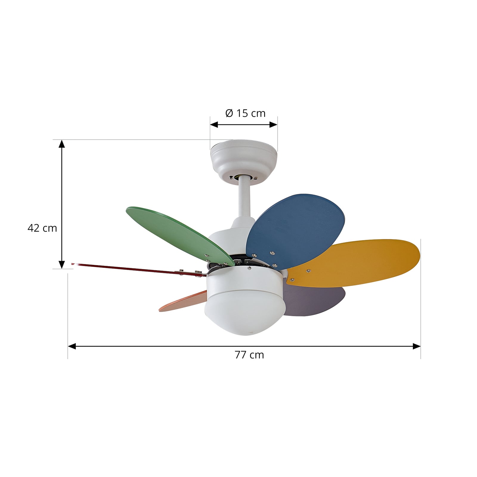 Takvifte Litur med lys fargerik E27 Ø77 cm montert i rom
