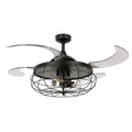 Takvifte med lys Fanaway Industri svart E27 Ø122 cm forfra