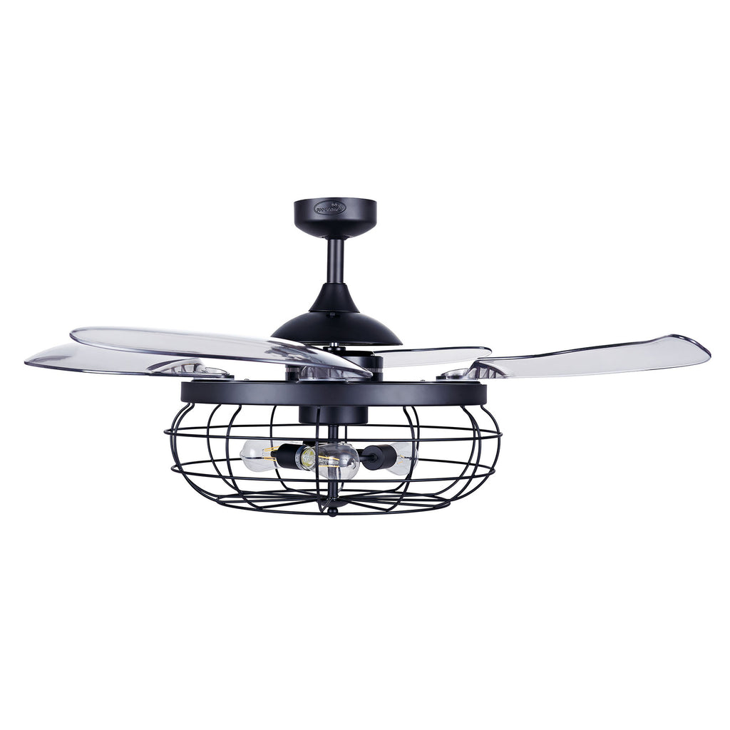Montert Takvifte med lys Fanaway Industri svart E27 Ø122 cm i rom