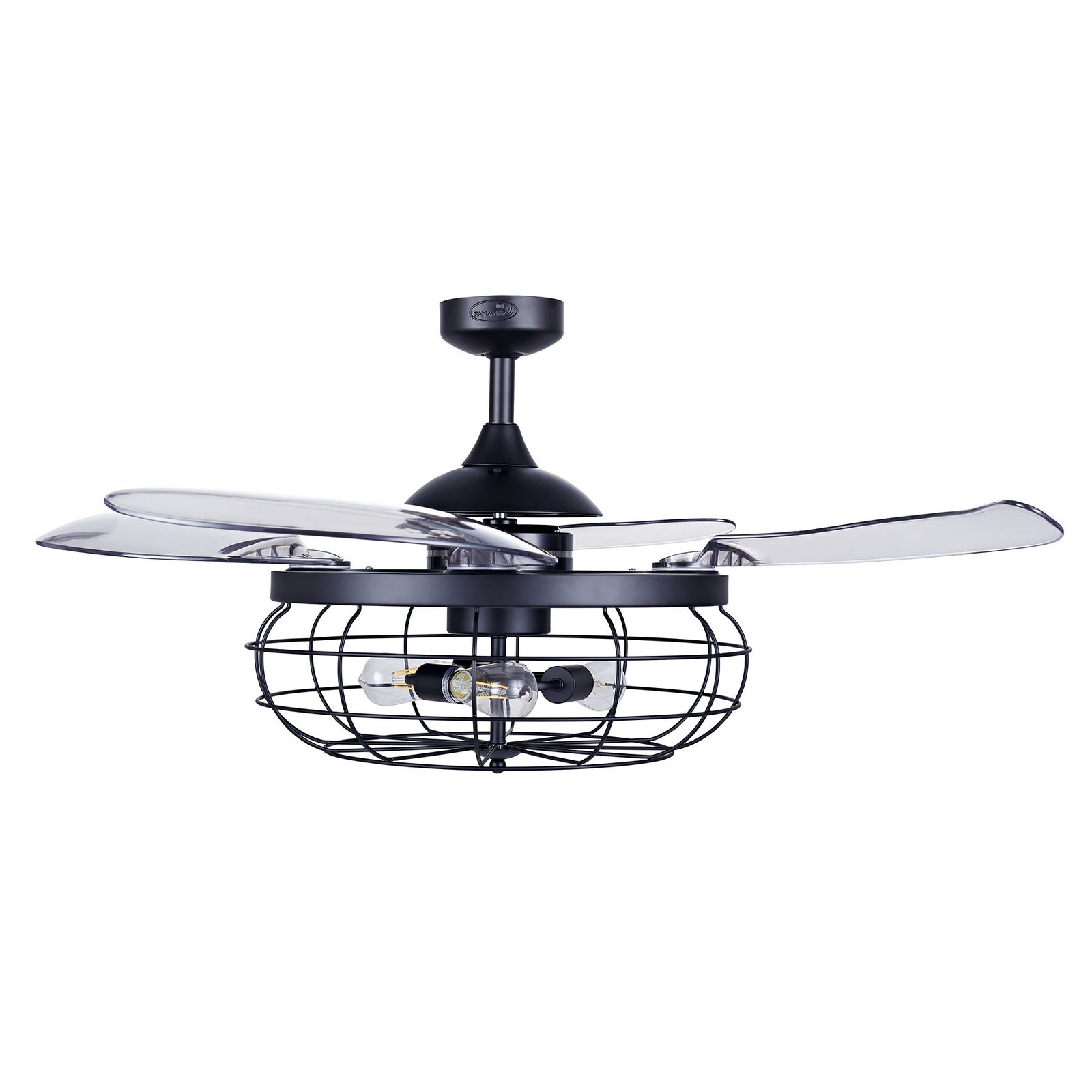 Montert Takvifte med lys Fanaway Industri svart E27 Ø122 cm i rom