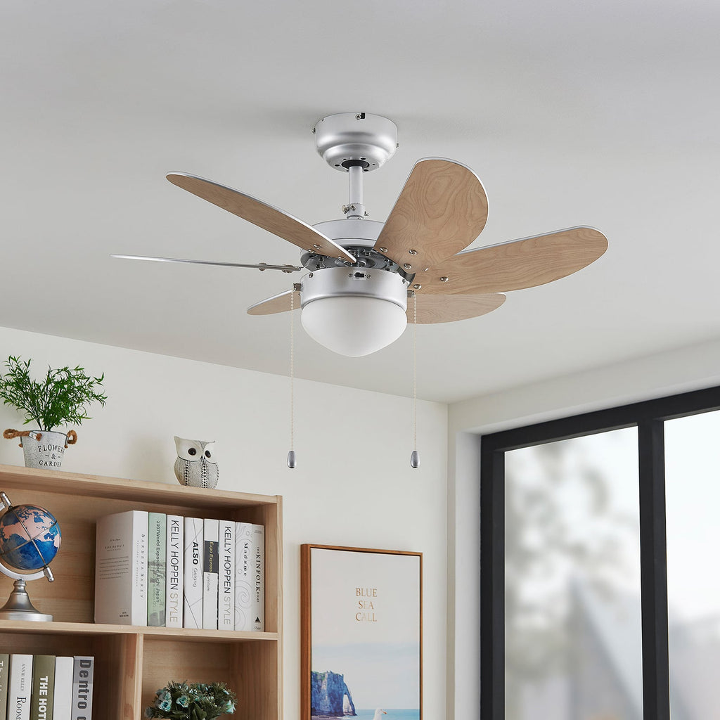 Takvifte med lys Minja bøk/sølv Ø78 cm E14 bakside
