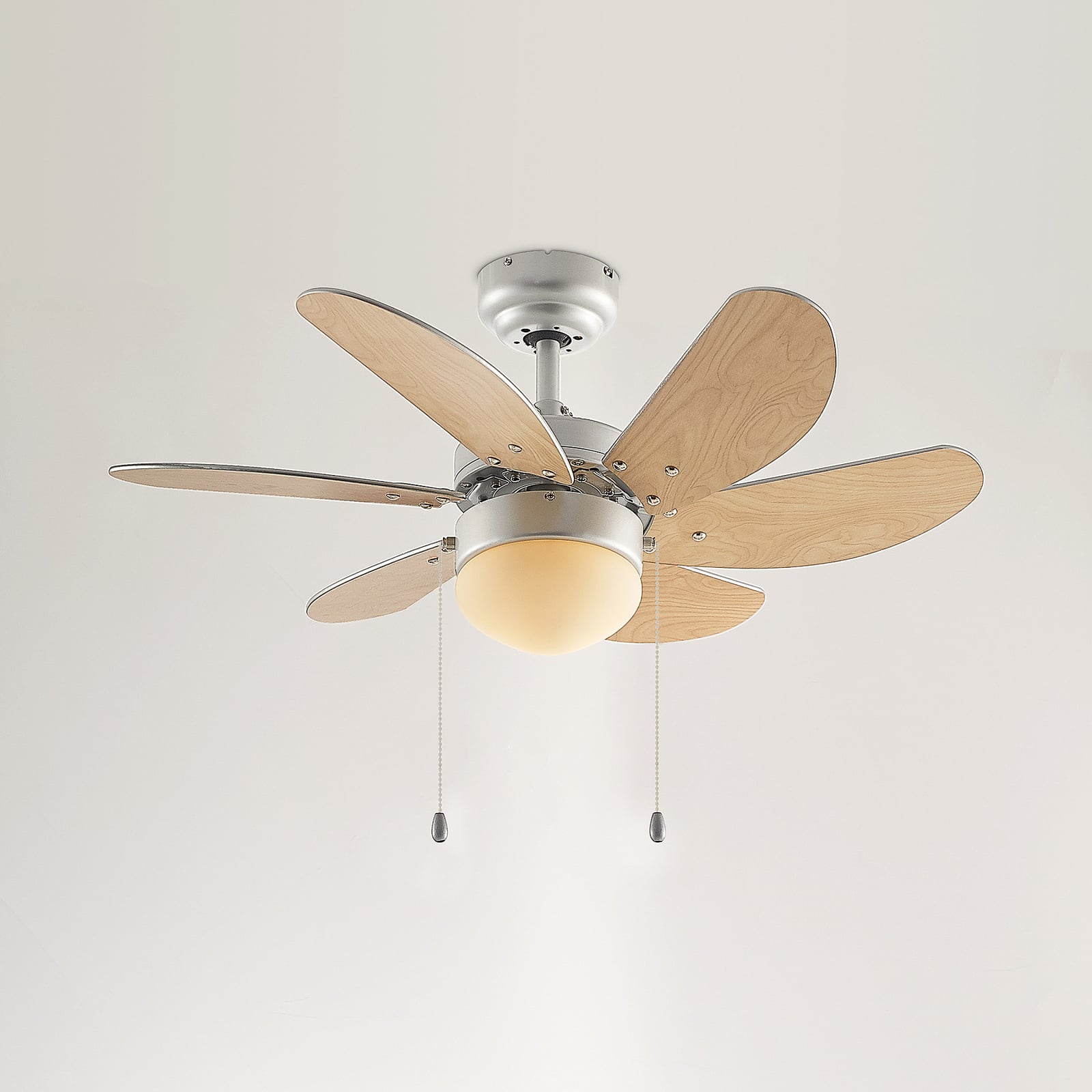 Takvifte med lys Minja bøk/sølv Ø78 cm E14 - Lindby