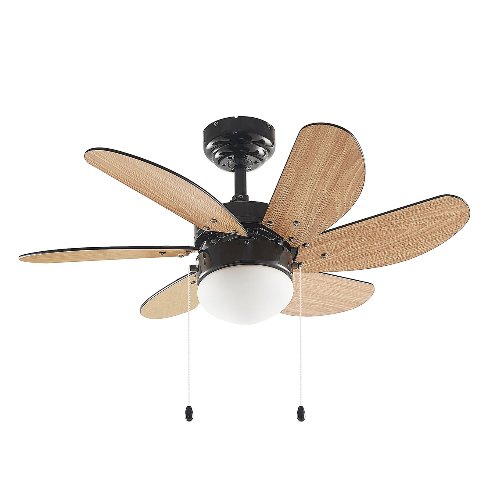 Takvifte med lys Minja bøk/svart Ø78 cm E14 bakside