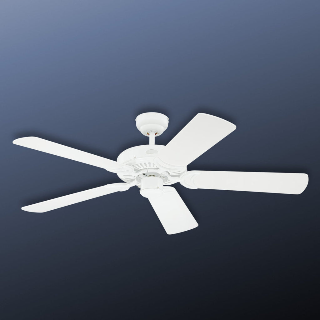 Takvifte Monarch hvit med vendbare blader Ø122 cm forfra