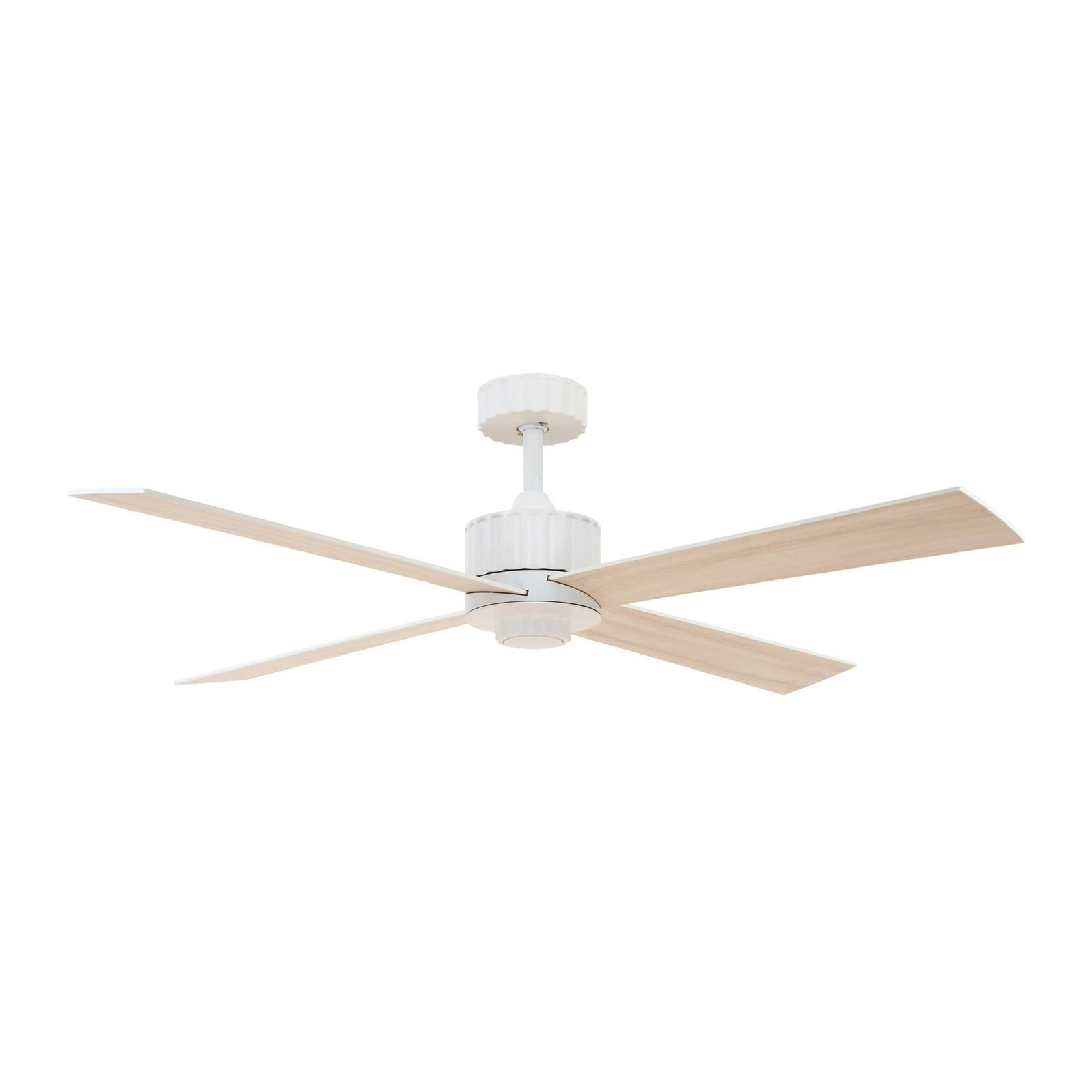 Takvifte Newport LED med fjernkontroll eik/hvit Ø137 cm forfra