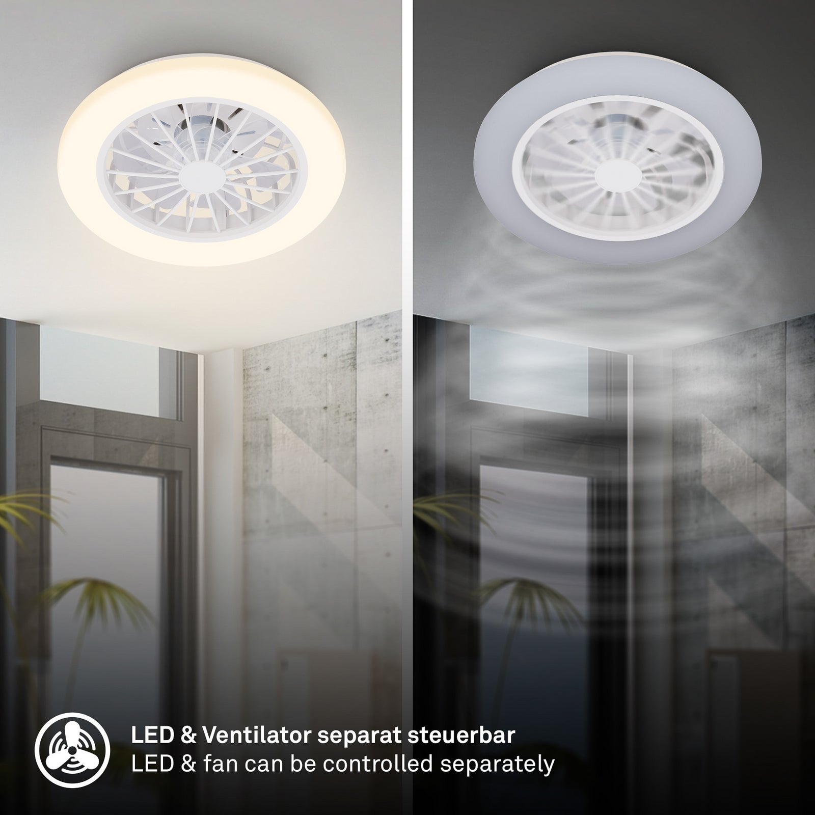 Takvifte Pafo LED dimbar CCT med fjernkontroll Ø38 cm hvit monteringsdetalj