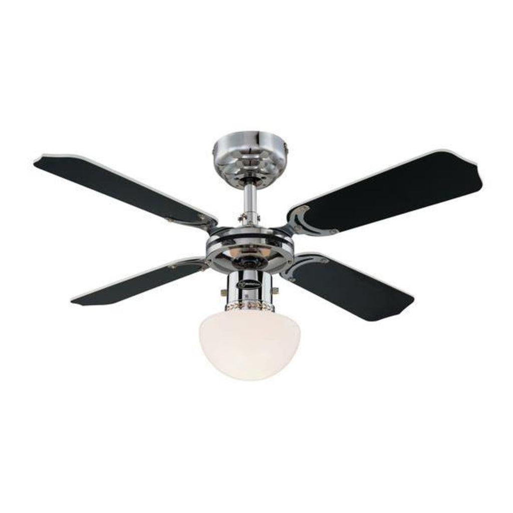 Takvifte Portland Ambiance med lys Ø90 cm krom/svart bakside