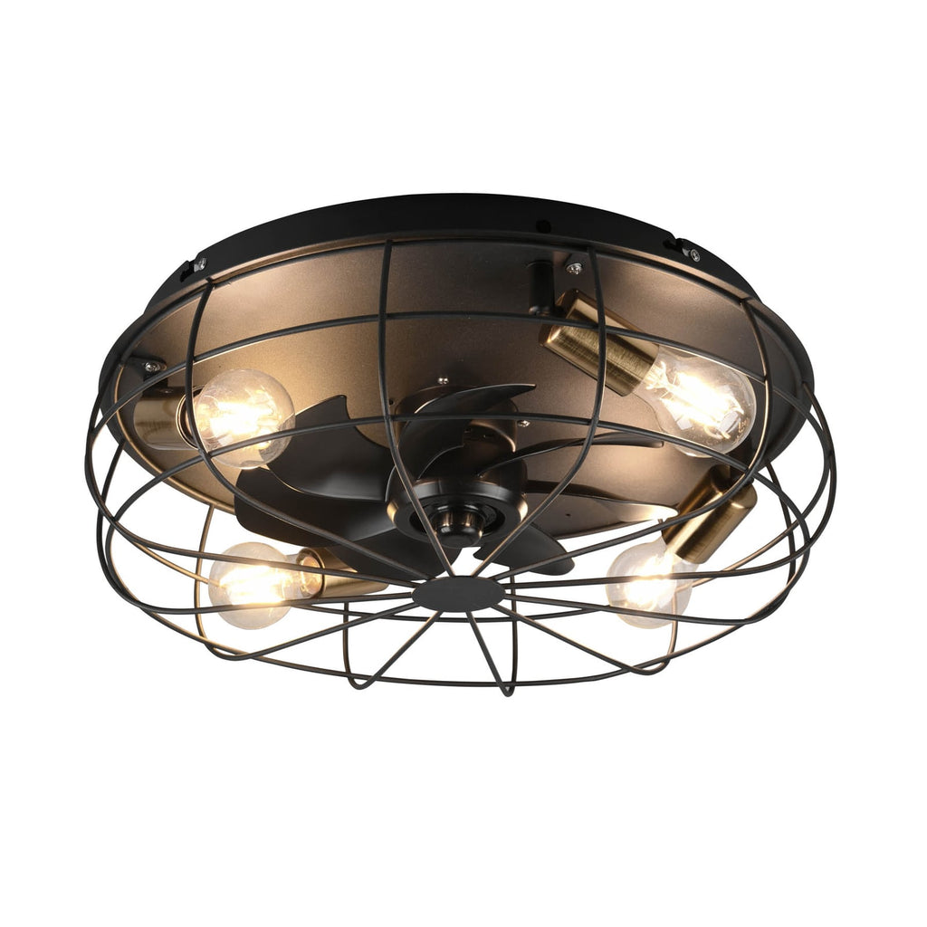 Takvifte Trondheim med lys 4xE27 fjernkontroll svart Ø48 cm bakside