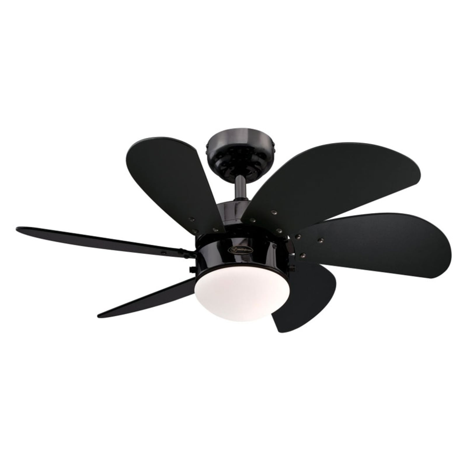 Takvifte Turbo Swirl med lys svart Ø76 cm E14 forfra