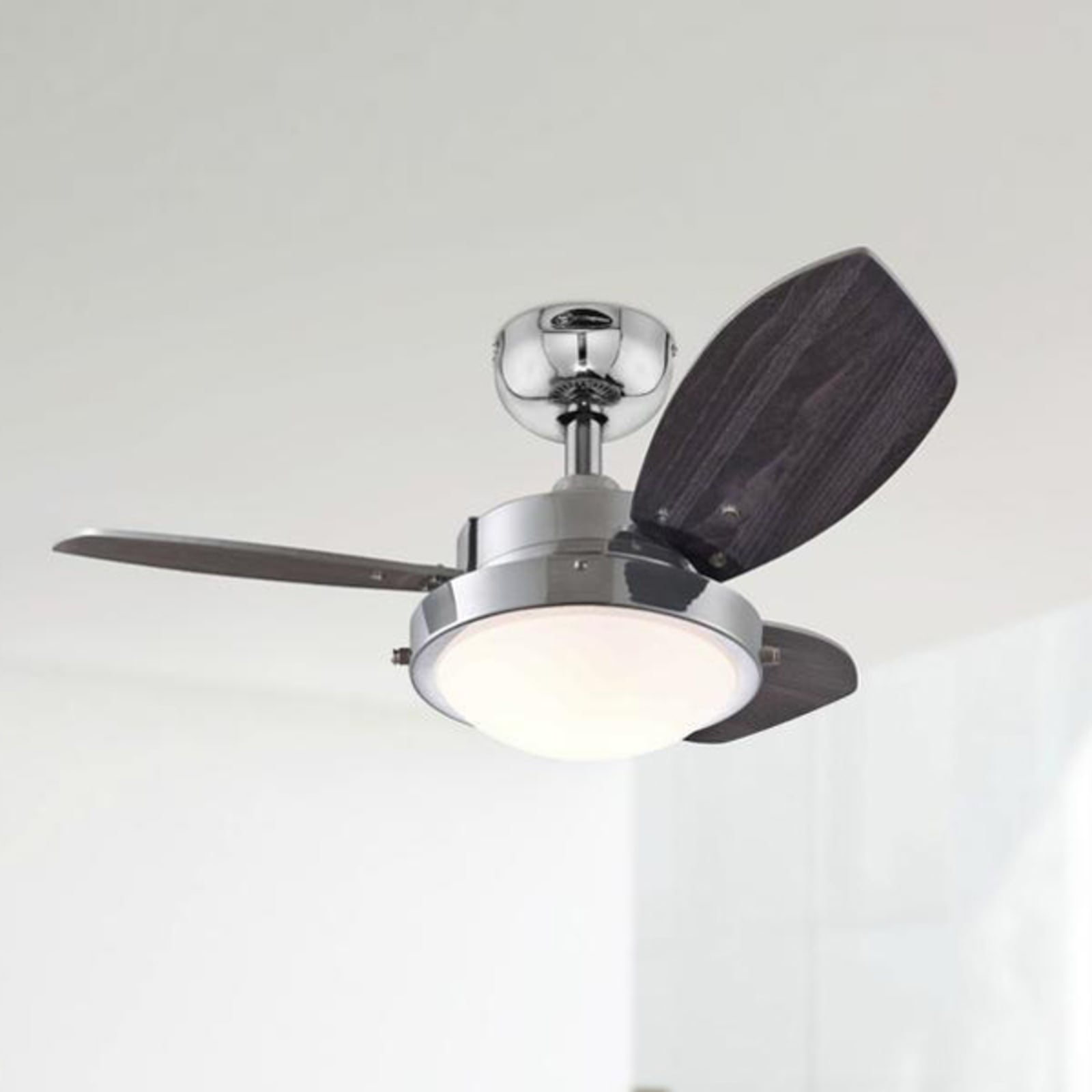 Takvifte Wengue med lys E14 Ø76 cm krom/wenge forfra