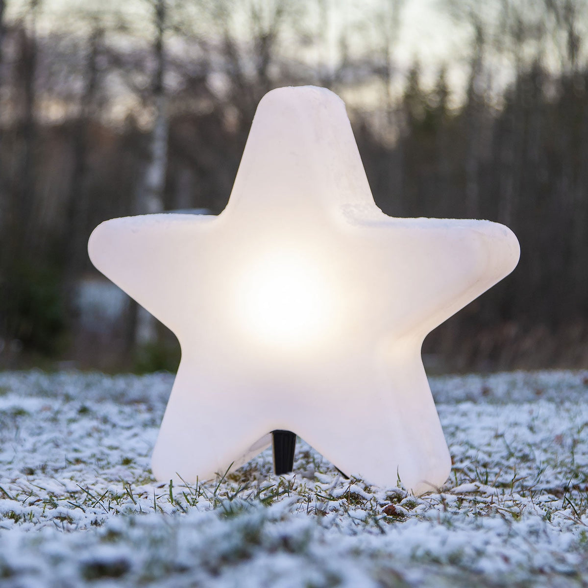 Terrasselampe stjerneformet hvit plast 50 cm IP65 STAR TRADING bakside