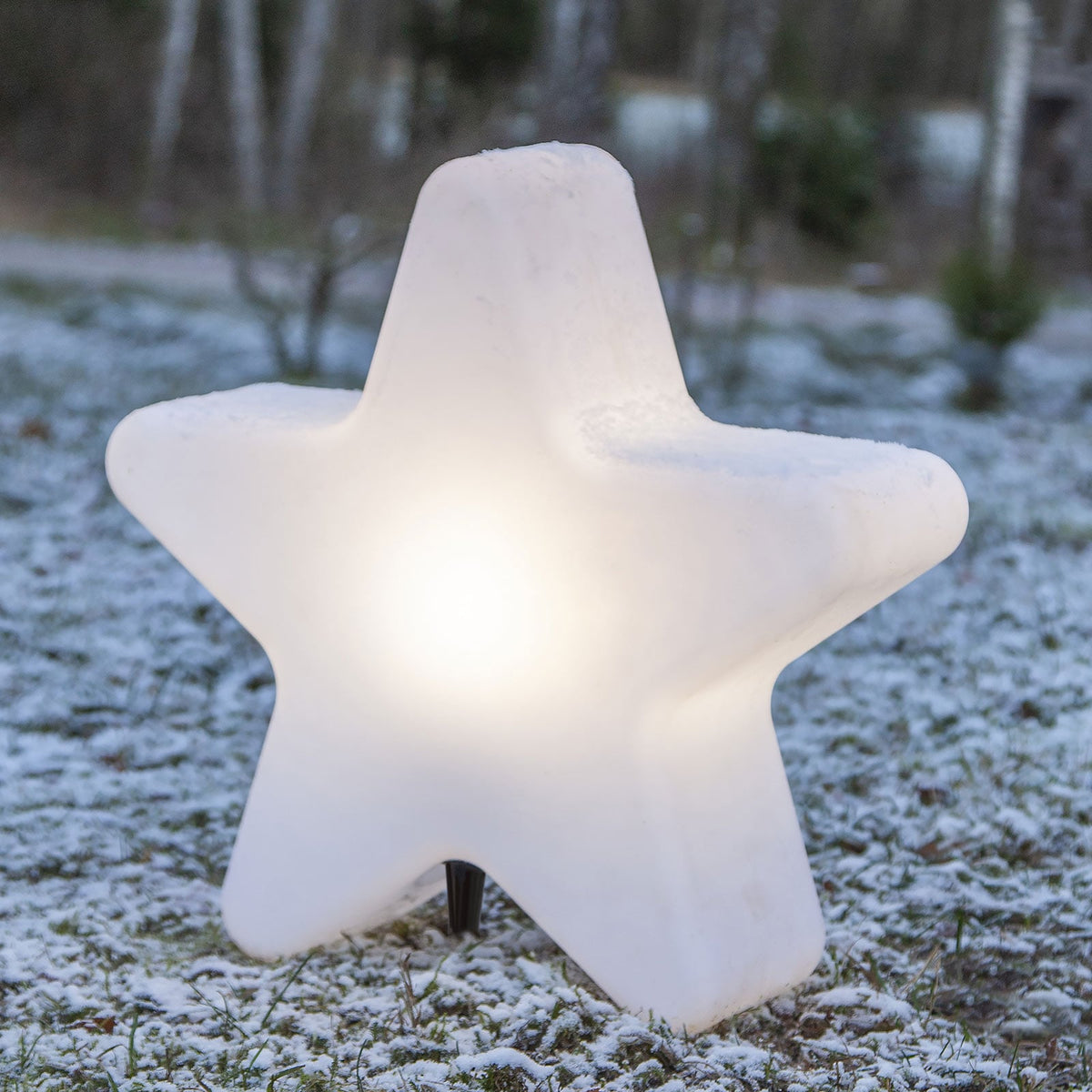 Terrasselampe stjerneformet hvit plast 50 cm IP65 STAR TRADING montert ute