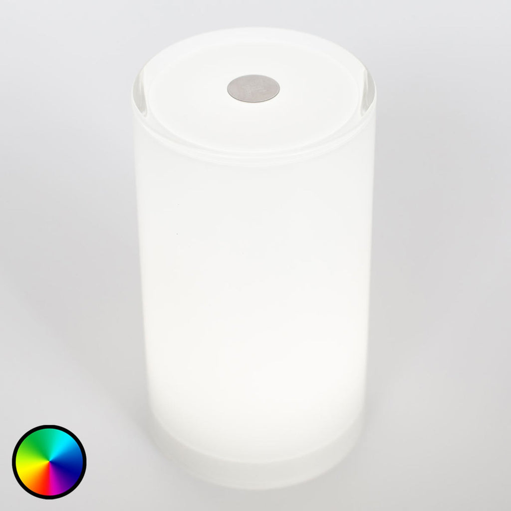 Trådløs bordlampe Tub appstyrt RGBW dimbar IP44 forfra