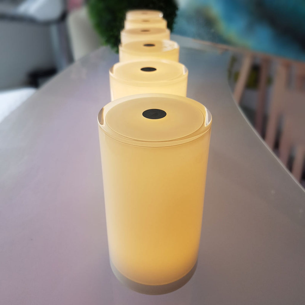Trådløs bordlampe Tub appstyrt RGBW dimbar IP44 bakside