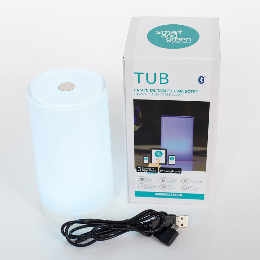 Trådløs bordlampe Tub appstyrt RGBW dimbar IP44 appstyring
