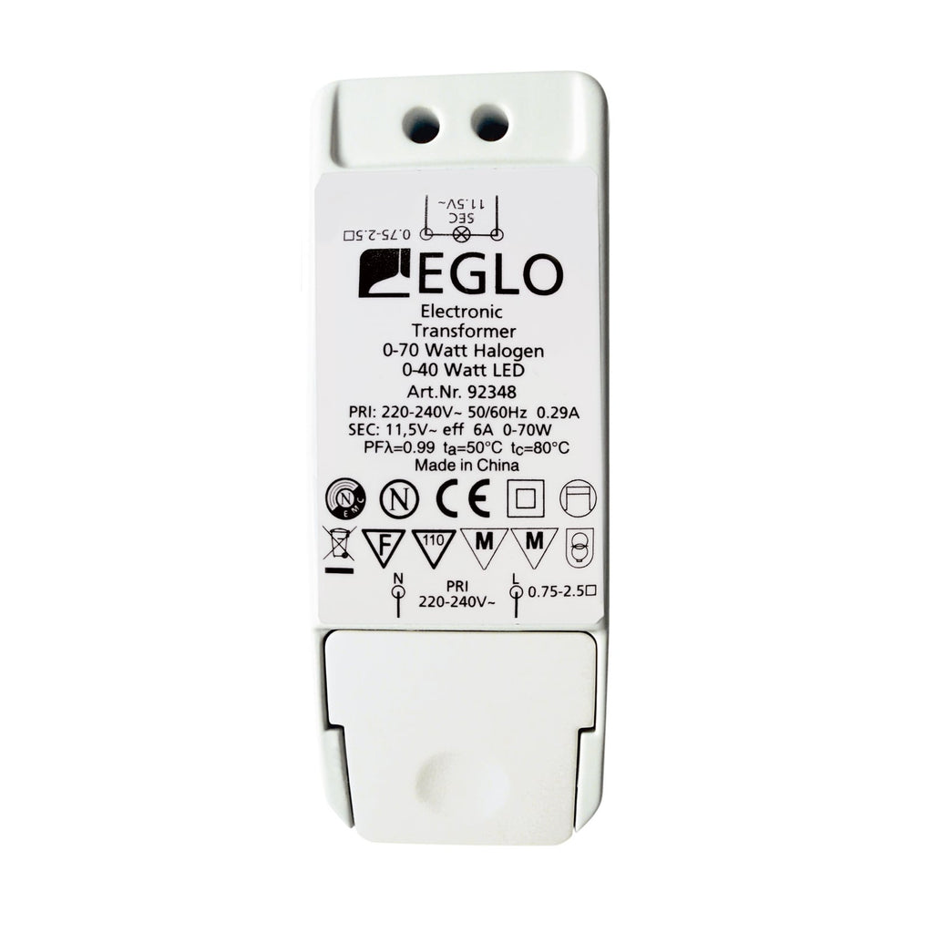 Montert Transformator 11,5V 0-40W LED 0-70W halogen dimbar - EGLO i bruk