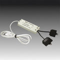 Transformator for LED ON TOP vitrinelys 9-veis 350 mA fra Hera sett forfra