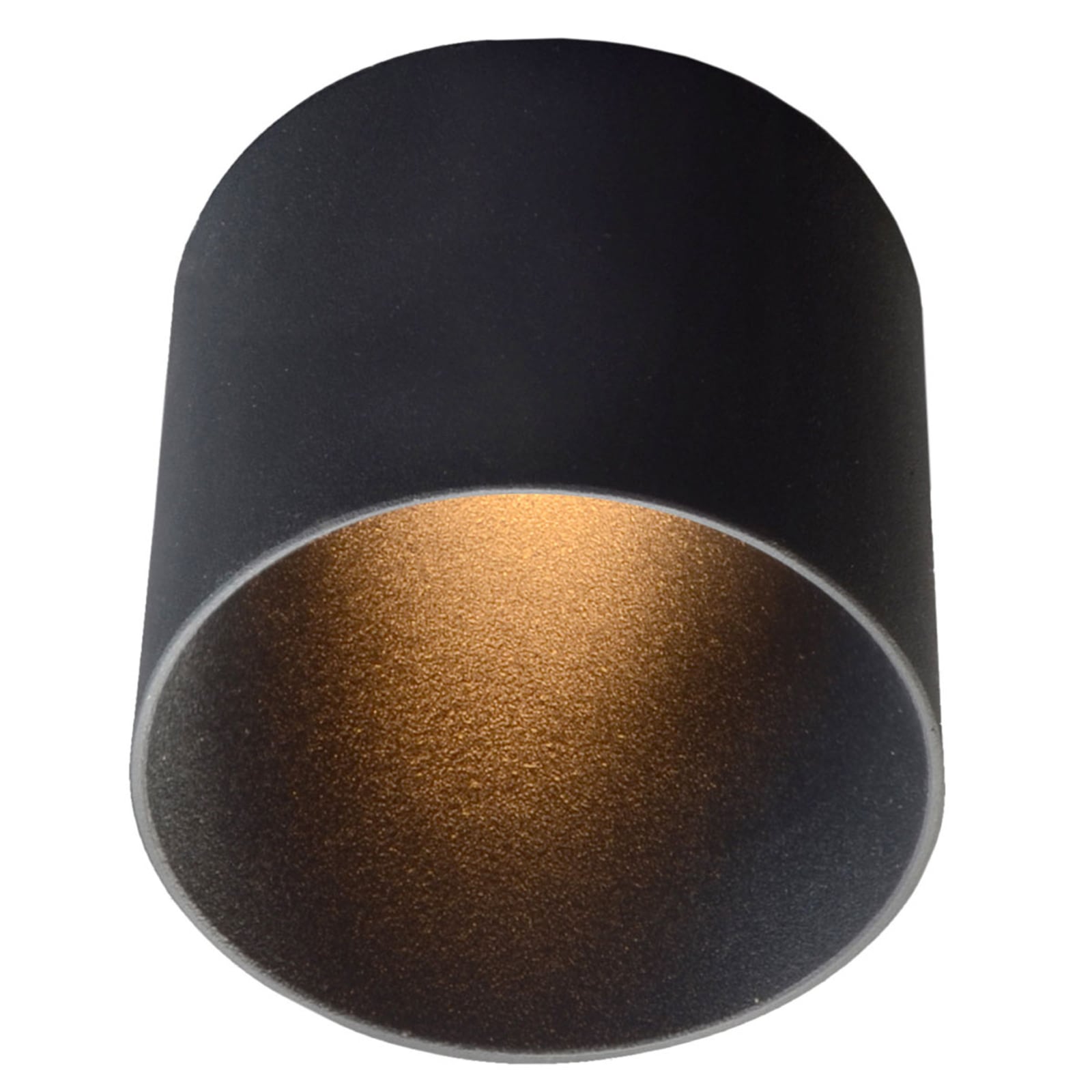 Tubo LED innbyggingsspot svart IP54 dimbar Ø7 cm forfra