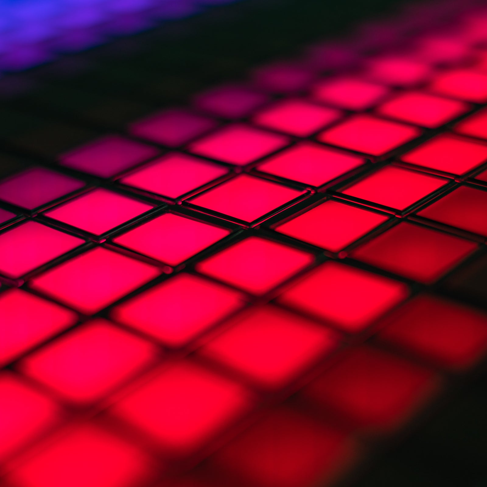 Detalj av LED-piksler på Twinkly RGB-Squares LED-dekorpanel svart 16x16 cm USB-C