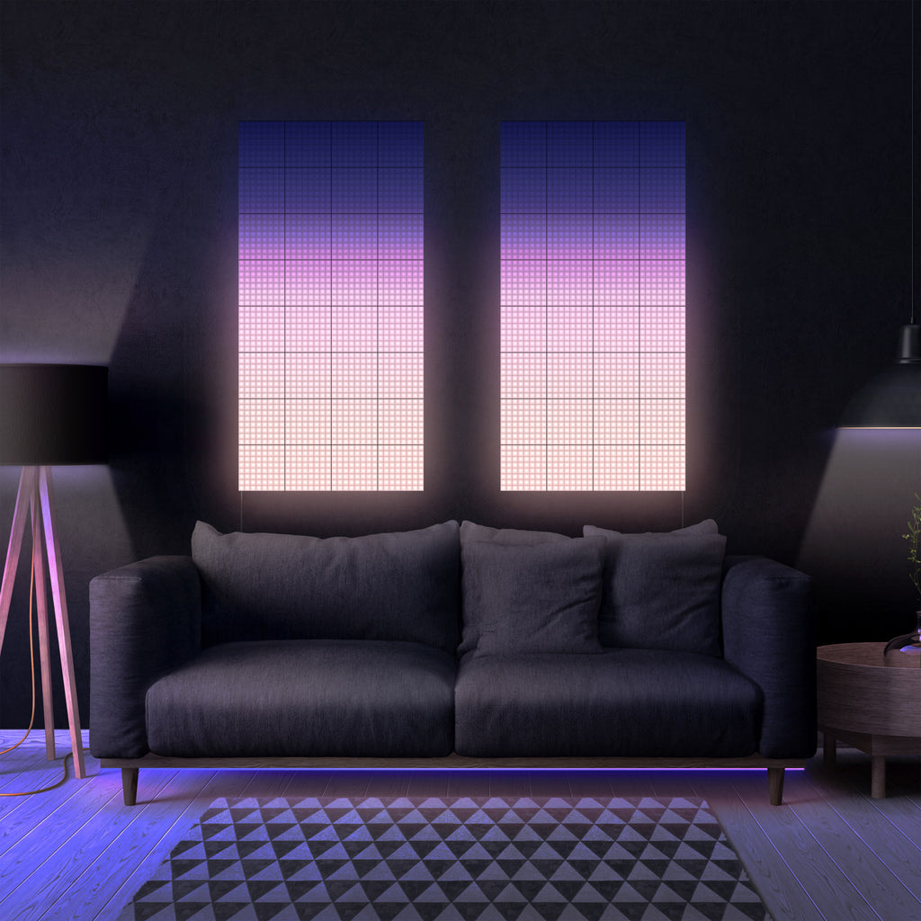 Twinkly RGB-Squares svart 3-pakning utvidelse for LED-lysdekorasjon forfra