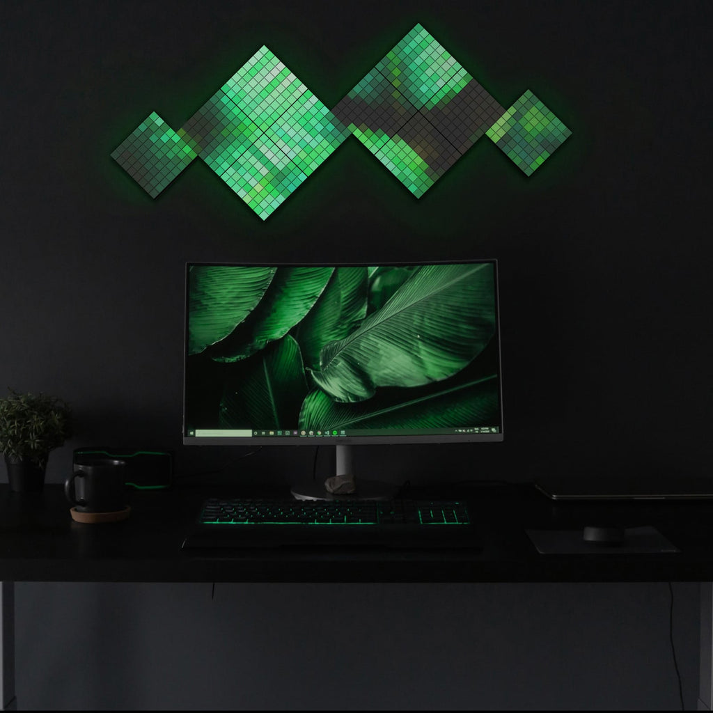 Twinkly RGB-Squares svart 3-pakning utvidelse dimbar - twinkly