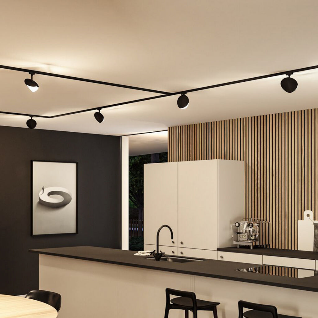 URail Alejandro LED-spot svart detalj av lampehode