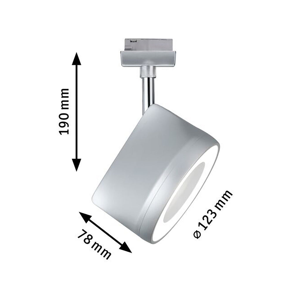 Nærbilde av URail Arena LED-spot dimbar krom matt 4000K 15,3W