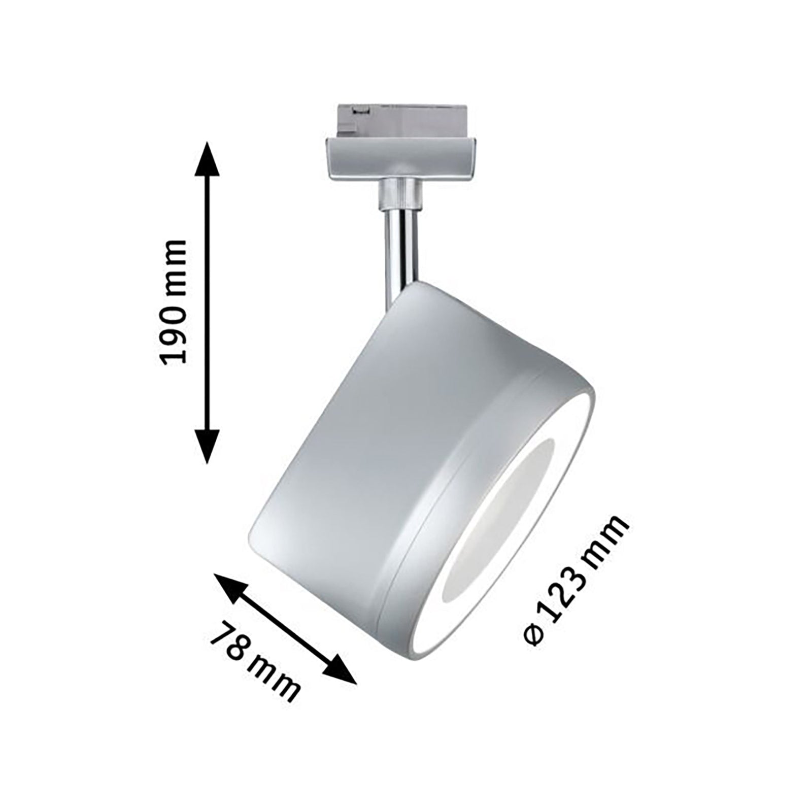 Nærbilde av URail Arena LED-spot dimbar krom matt 4000K 15,3W