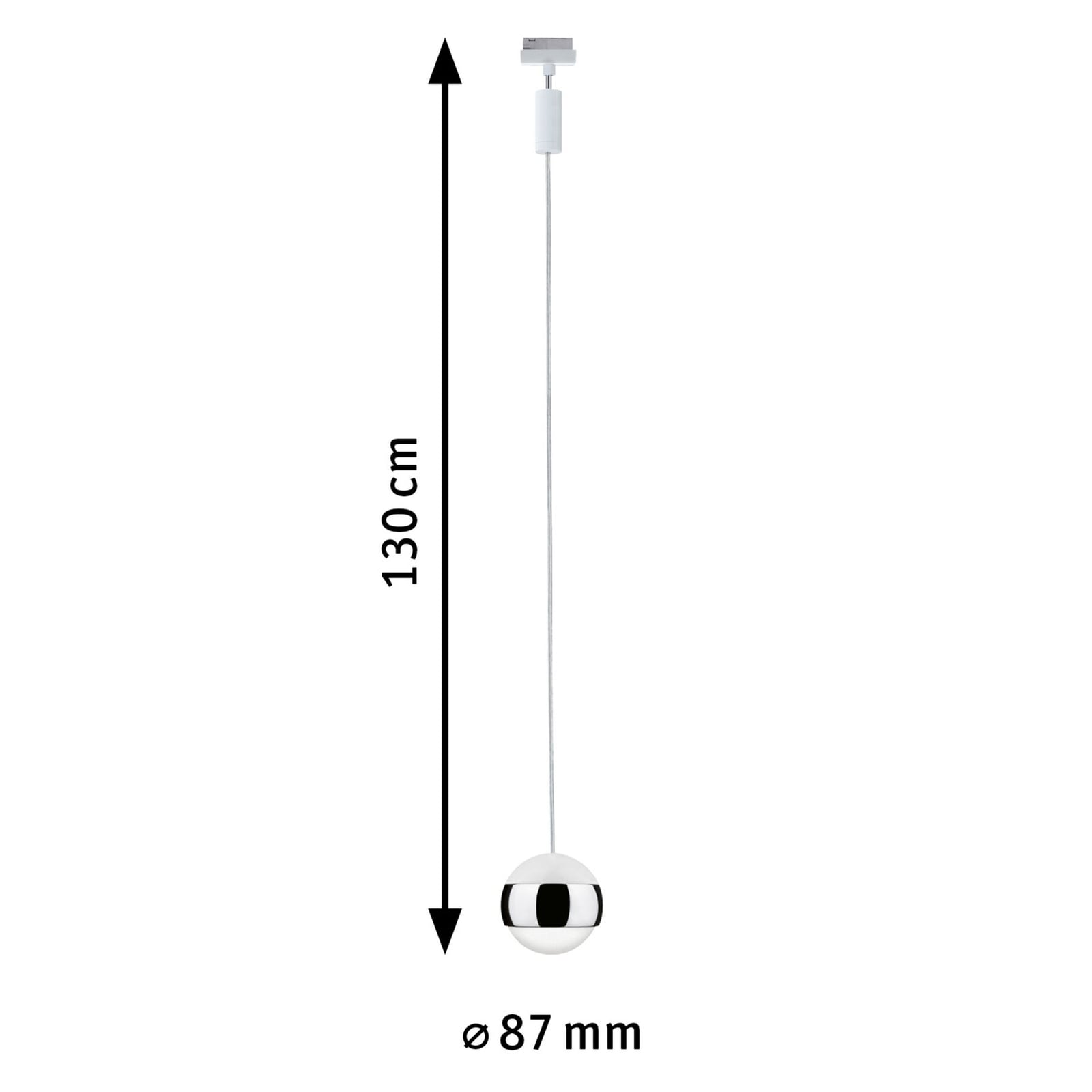 URail Capsule II pendellampe hvit/krom montert