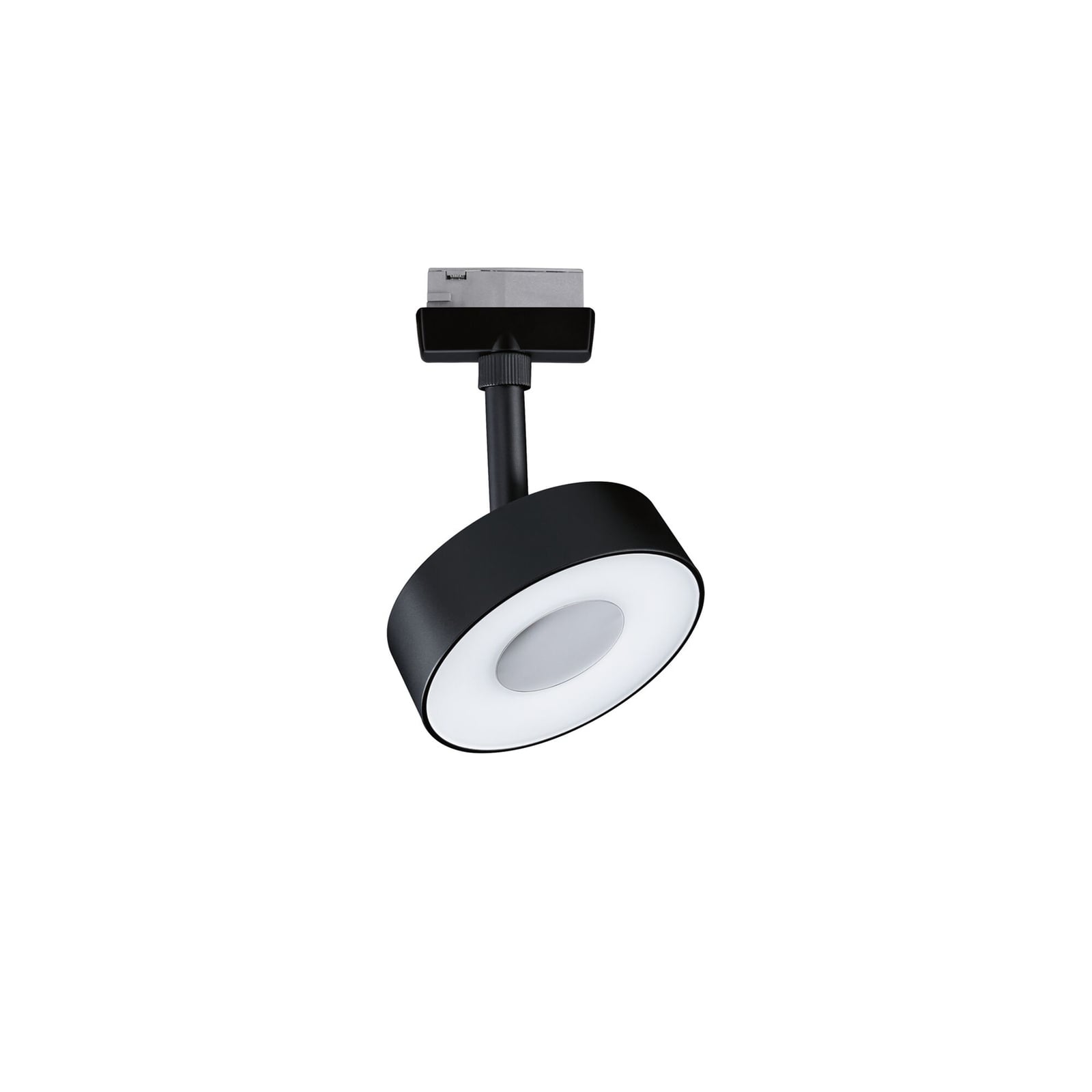 URail Circle LED-spot dimbar 4000K matt svart Ø9,8 cm forfra