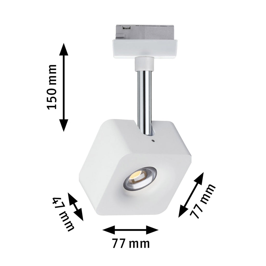 URail Cube LED-spot dimbar hvit 2700K 8W - Paulmann nærbilde