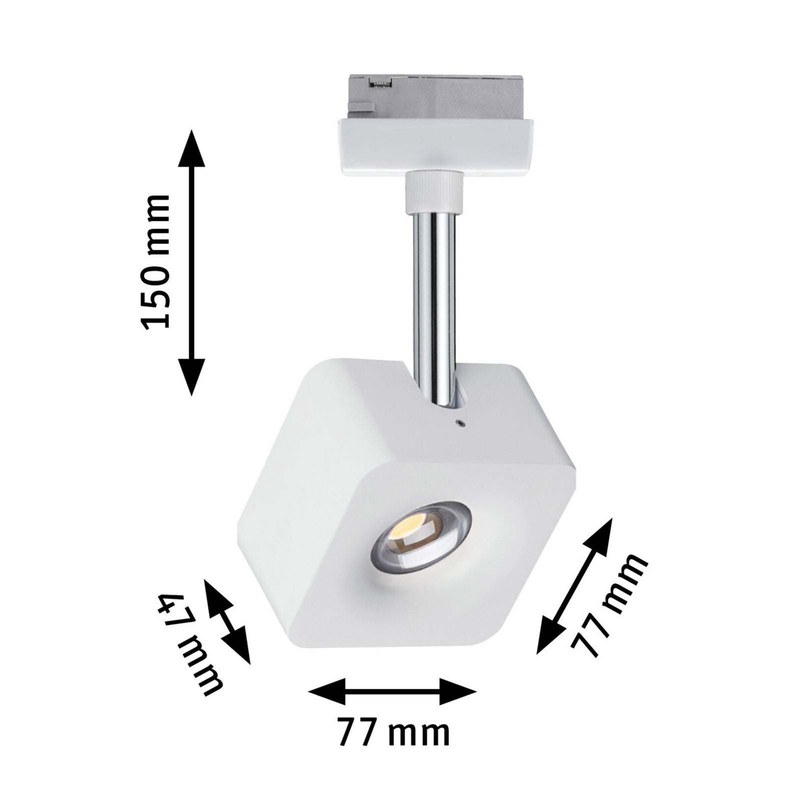 URail Cube LED-spot dimbar hvit 2700K 8W - Paulmann nærbilde
