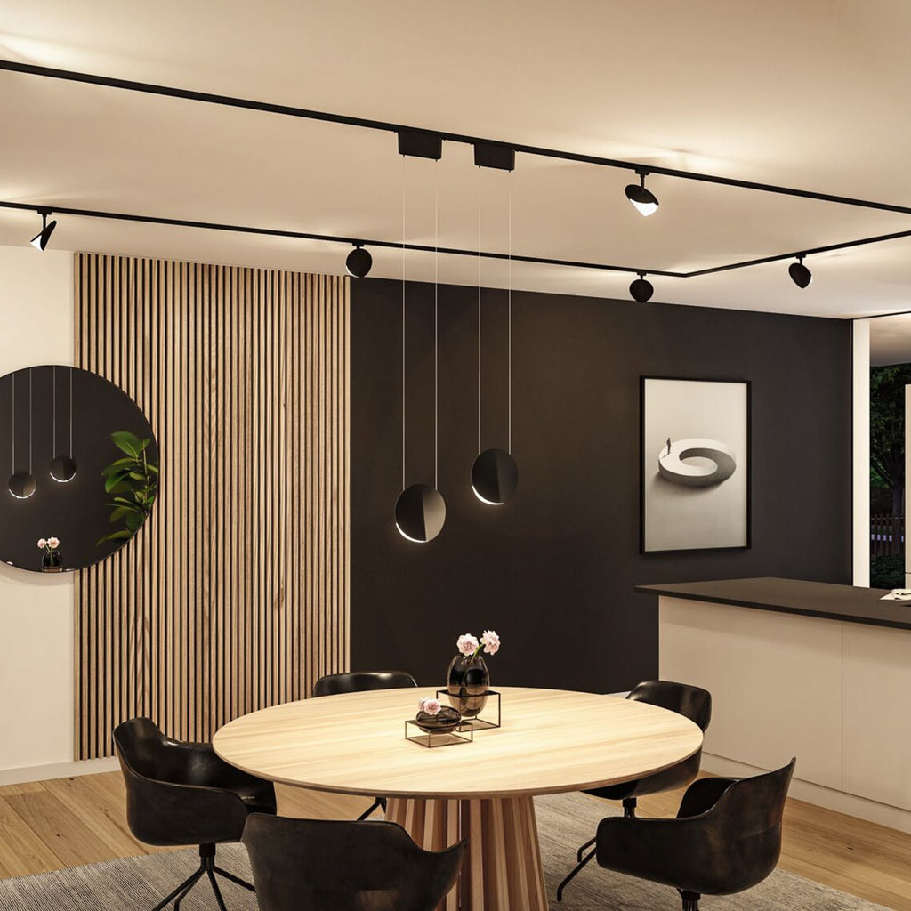 URail LED-pendellampe Alejandro svart dimbar bakside